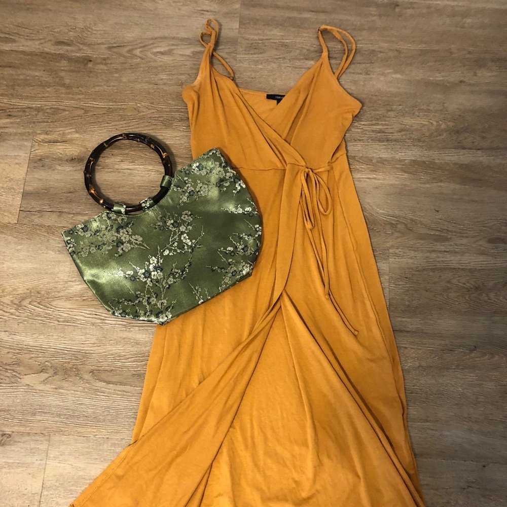 Mustard Forever 21 Wrap Maxi Dress